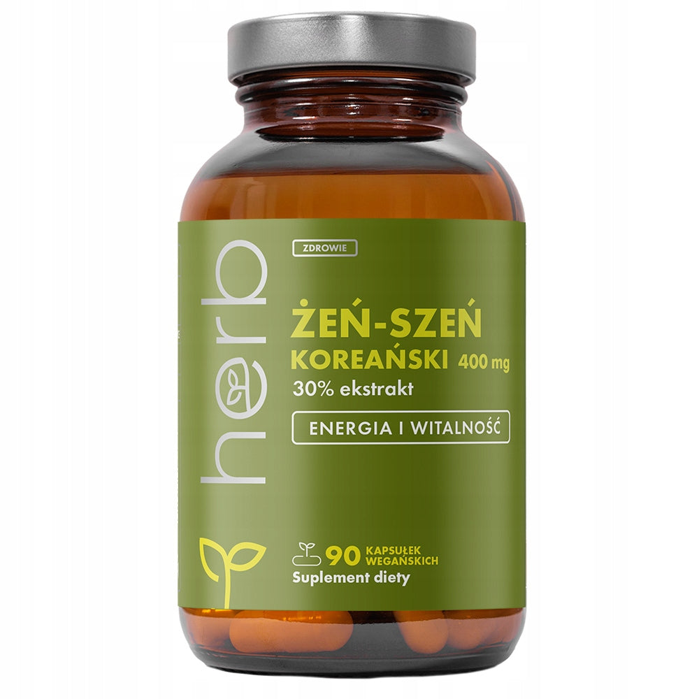 HERB KOREAN GINSENG 400mg EXTRACT 30% 120mg GINSENOSIDES PANAX GINSENG