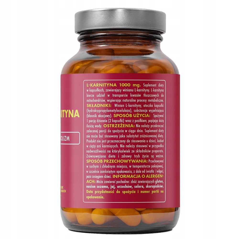 HERB L-CARNITINE 1000mg 100vcaps METABOLISM SLIMMING REDUCTION EAN (GTIN) 5905842131323