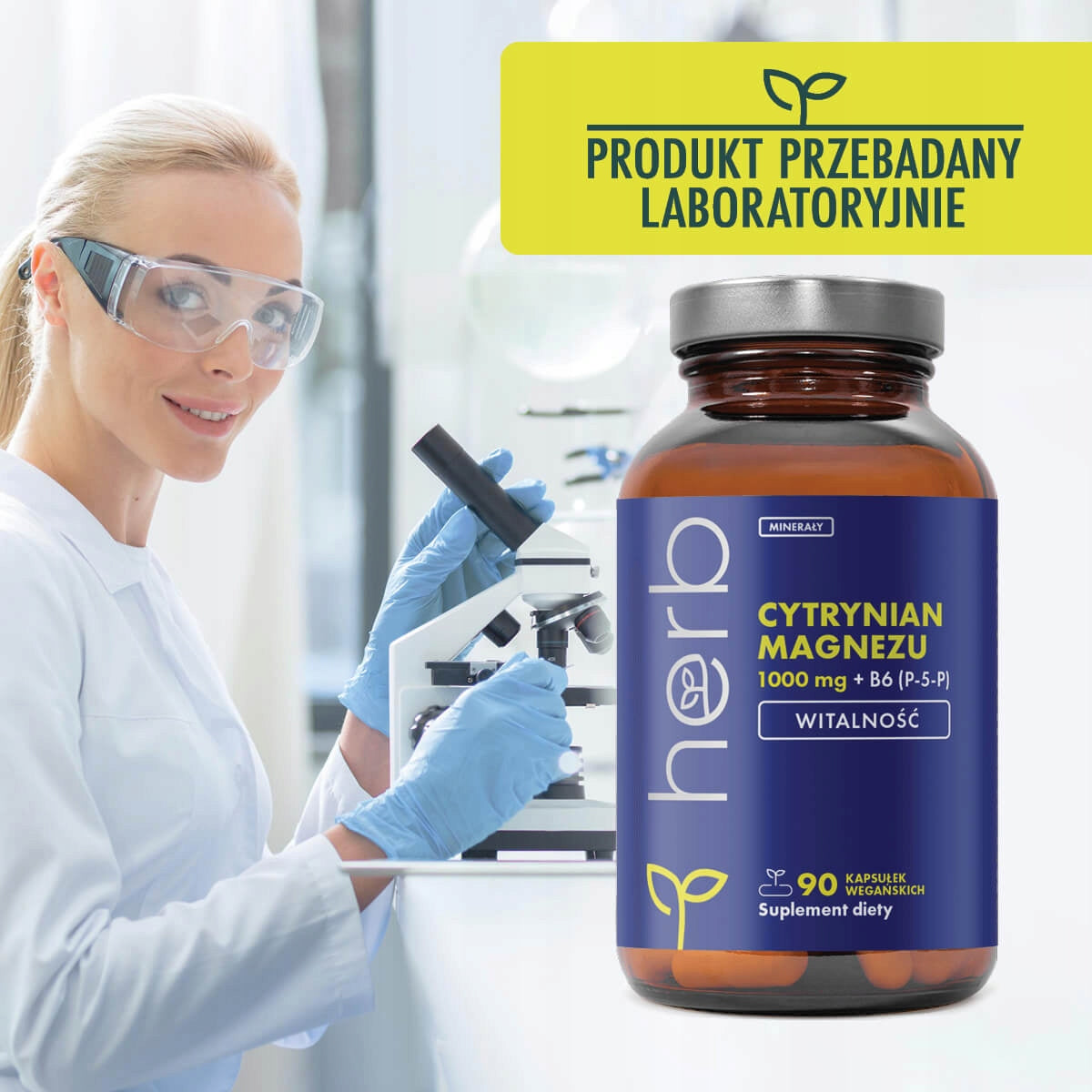 HERB MAGNESIUM CITRATE 1000mg + B6 P-5-P 90 vcaps MUSCLE STRESS CONTRACTIONS EAN (GTIN) 5905842131156