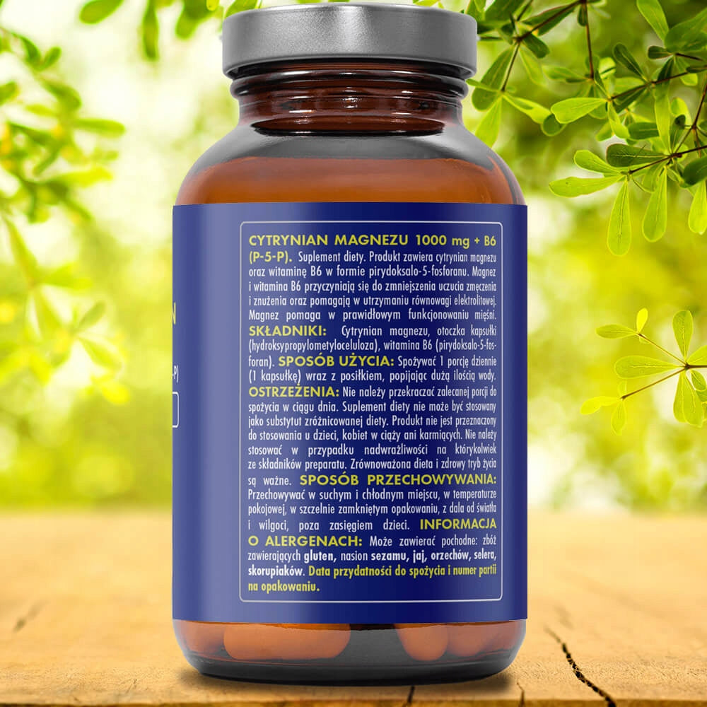 HERB MAGNESIUM CITRATE 1000mg + B6 P-5-P 90 vcaps MUSCLE STRESS CONTRACTIONS Manufacturer code 5905842131156