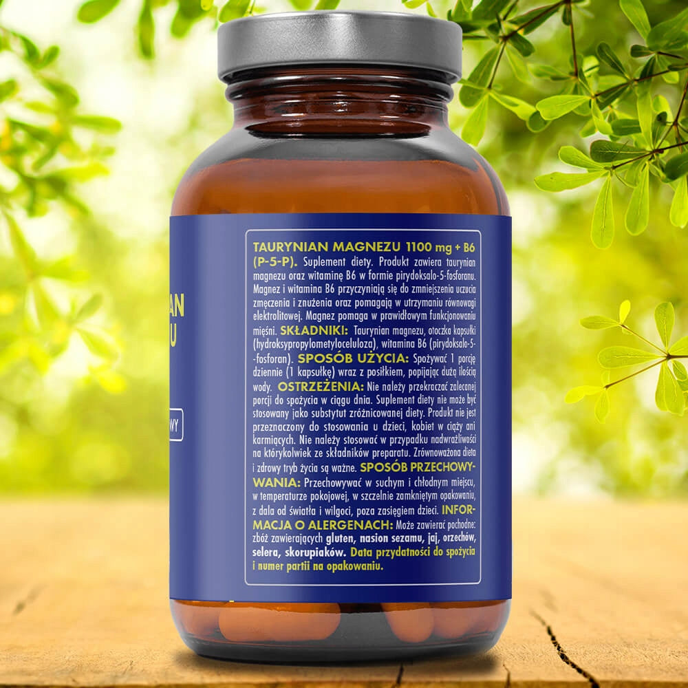 HERB MAGNESIUM TAURATE 1100mg + B6 (P-5-P) 90vcaps TAURINE HEART CIRCULATION Manufacturer code 5905842131224