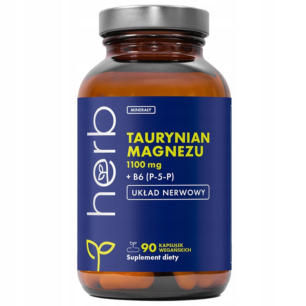 HERB MAGNESIUM TAURATE 1100mg + B6 (P-5-P) 90vcaps TAURINE HEART CIRCULATION