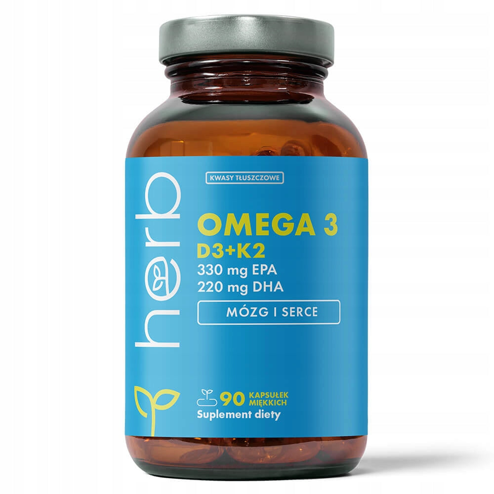HERB Omega-3 D3+K2 90caps OMEGA 3 1000mg EPA DHA D3 2000IU K2MK-7