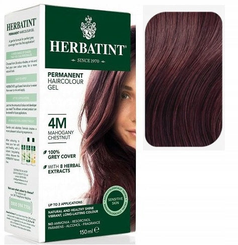 Langanhaltendes Haarfärbemittel Herbatint M Mahagoni 4M-Serie, Mahagoni-Kastanie 