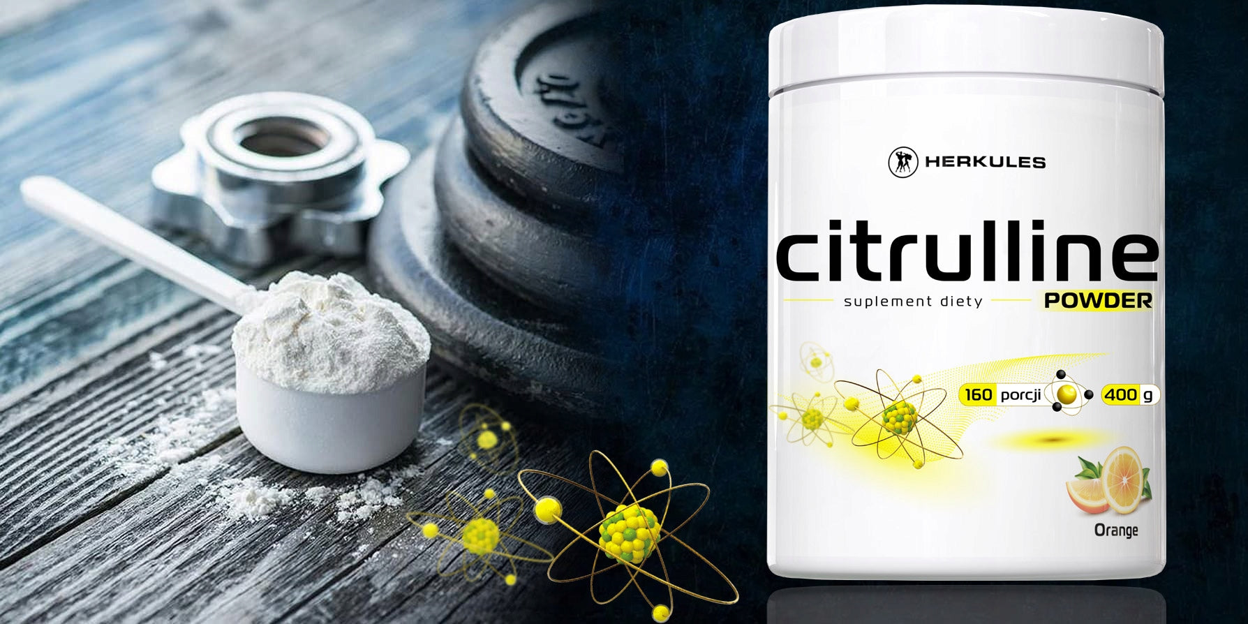 HERKULES Citrulline Powder 400g CITRULLINE MALATE MUSCLE PUMP STRENGTH Packaging status original