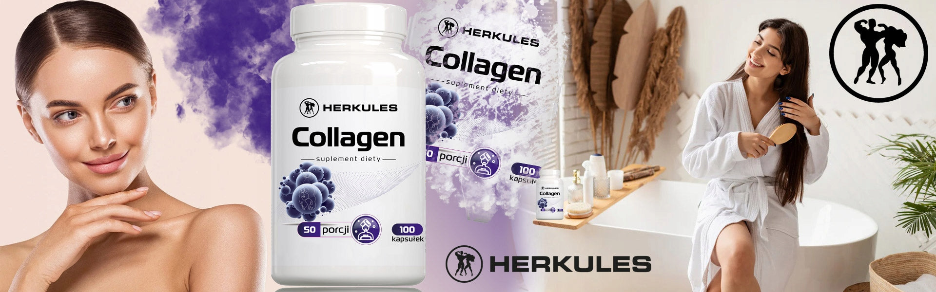 HERKULES Collagen 100caps COLLAGEN HYALURONIC ACID GLUCOSAMINE JOINTS BONES Packaging status original