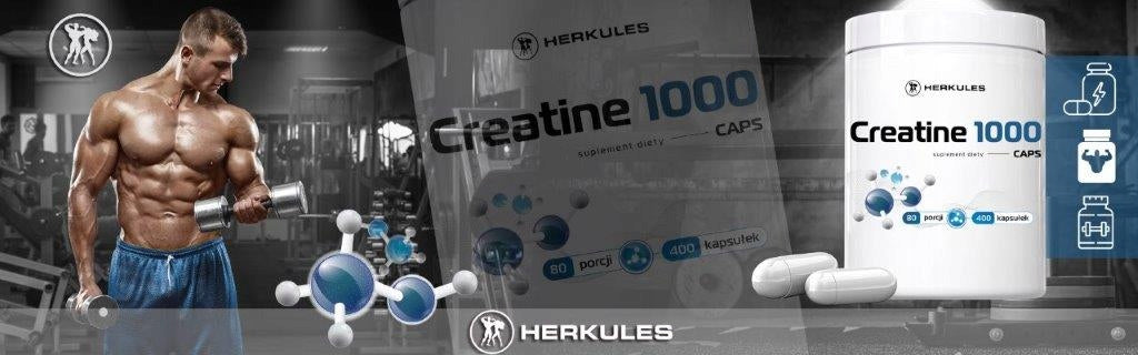 HERKULES Creatine 1000 CAPS 400caps MONO CREATINE CAPSULES ATP STRENGTH Packaging status original