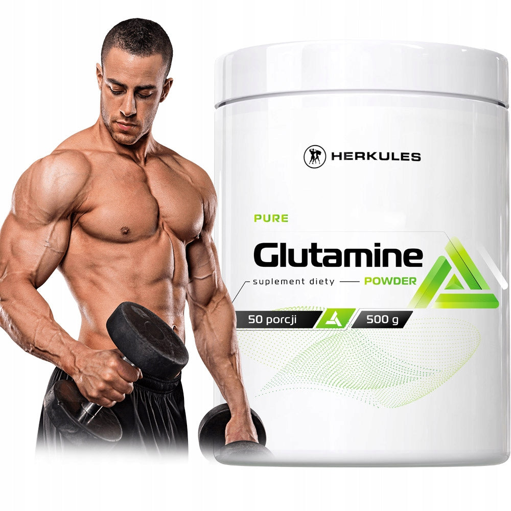 HERKULES Pure Glutamine Powder 500g MUSCLE PROTECTION REGENERATION IMMUNITY Packaging status original