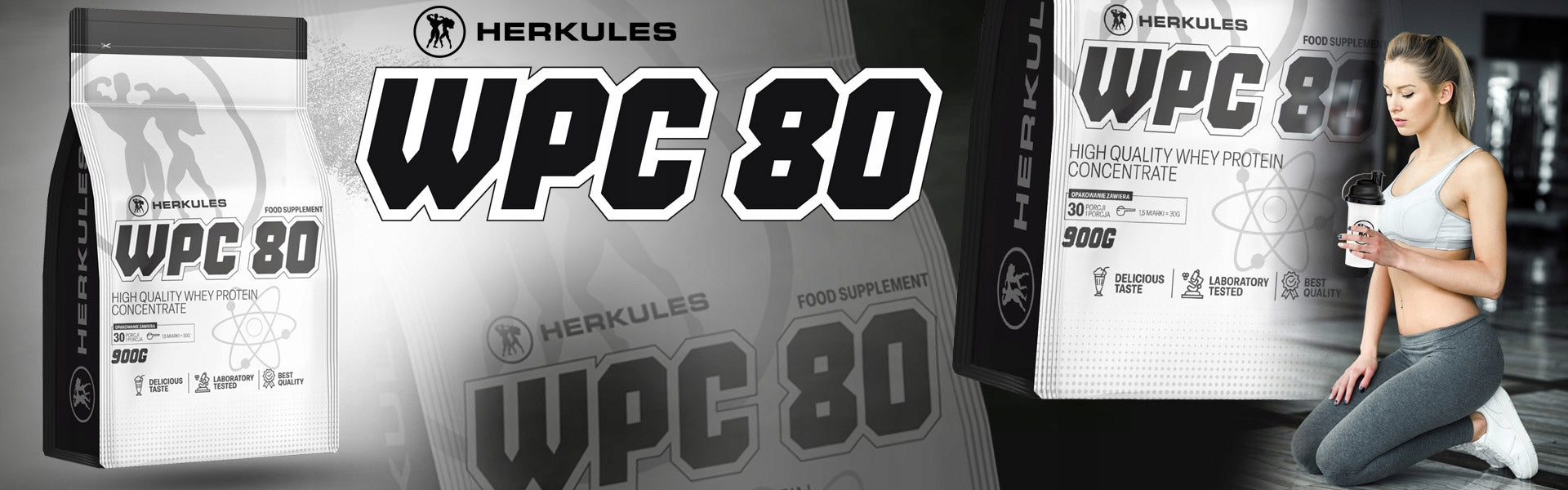HERKULES WPC 80 900g PERFECTLY DIGESTIBLE PROTEIN WITHOUT FILLERS Expiration date at least six months from the date of purchase