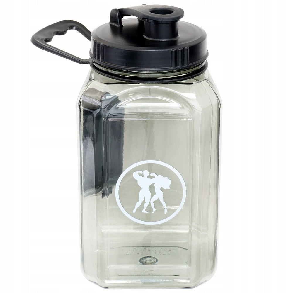 HERKULES Water Jug Canister 2,4l WITH MOUTHPIECE WATER BOTTLE GYM Color black