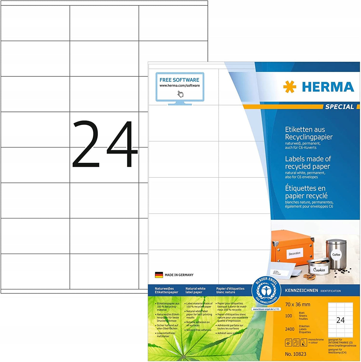 HERMA 4453 Printable Labels White Self Adhesive Printing Labels