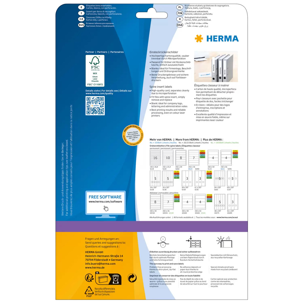 HERMA 5122 Printable Labels White Non-Adhesive Printable Label