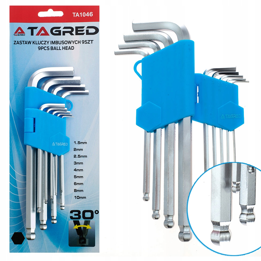 HEX ALLEN WRENCHES WITH BALL 9 EL HEXAGONAL