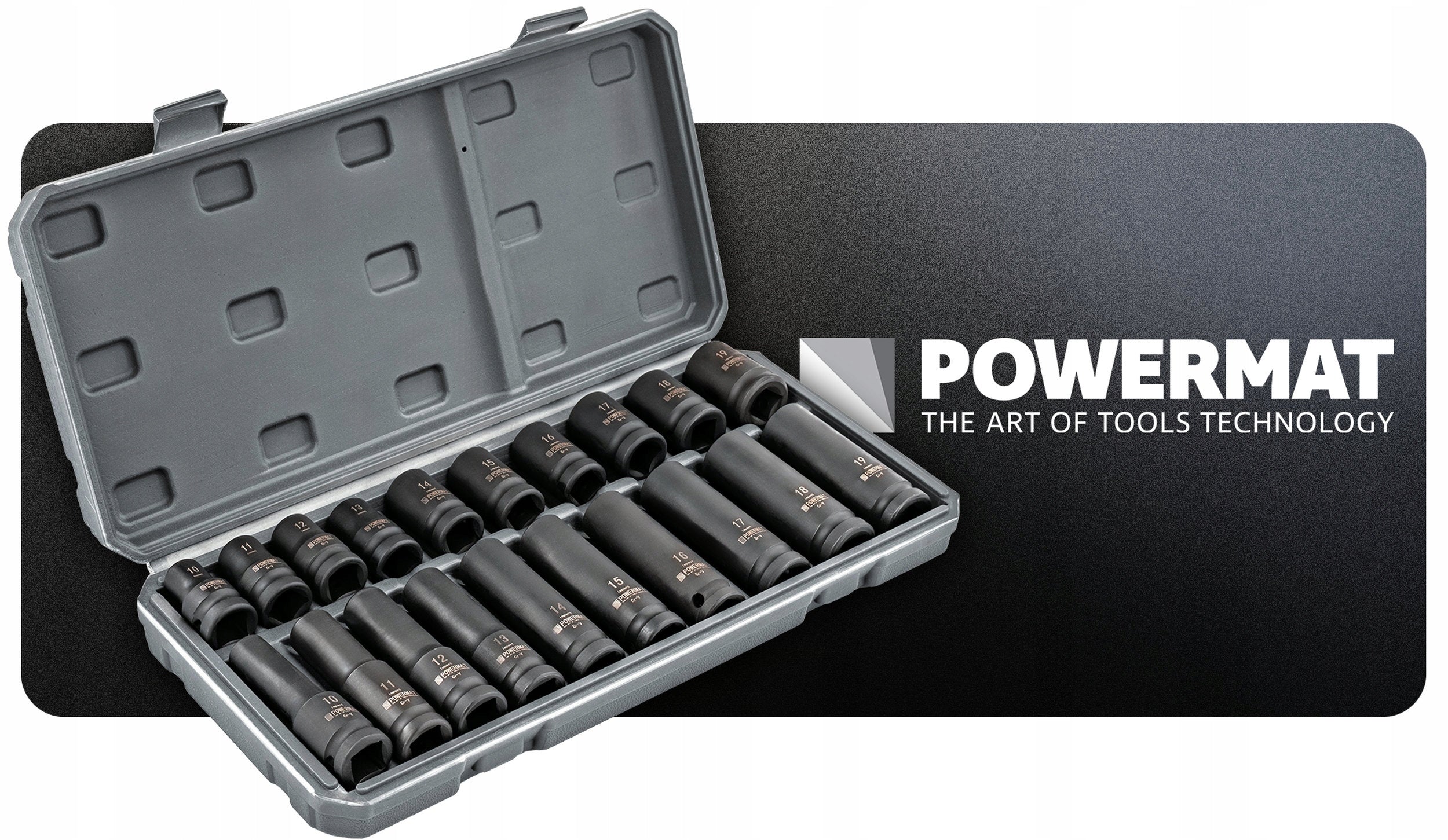HEX IMPACT CAPS 1/2 CR-V 20PCS 38MM 78MM FOR WRENCH IMPACT CASE SET Product weight with unit packaging 2.3 kg