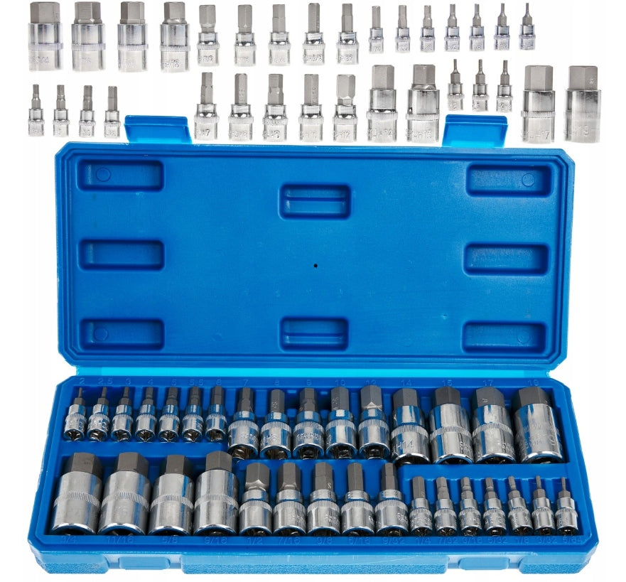 HEX KEY CAPS ALLEN INCH METRIC SET 32 ELEMENTS 1/4 3/8 1/2