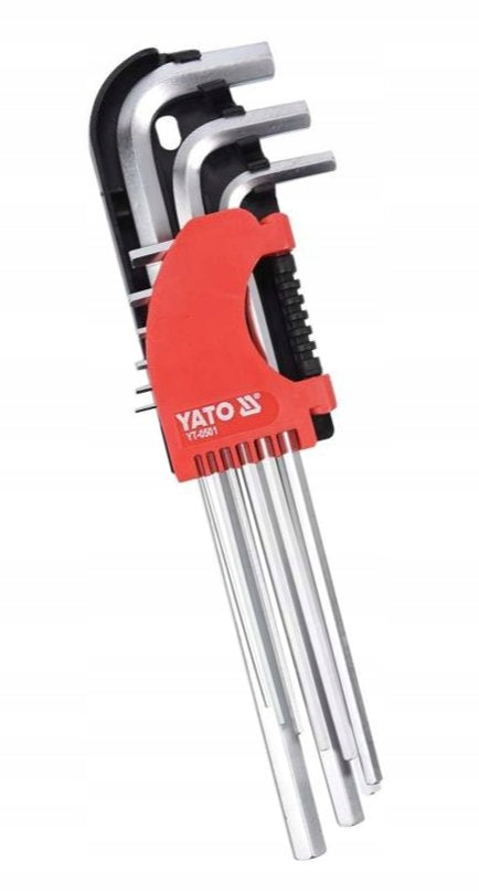 HEX WRENCHES 9PCS.1,5-10MM LONG CrV YT-0501 YATO Product weight with unit packaging 0.483 kg