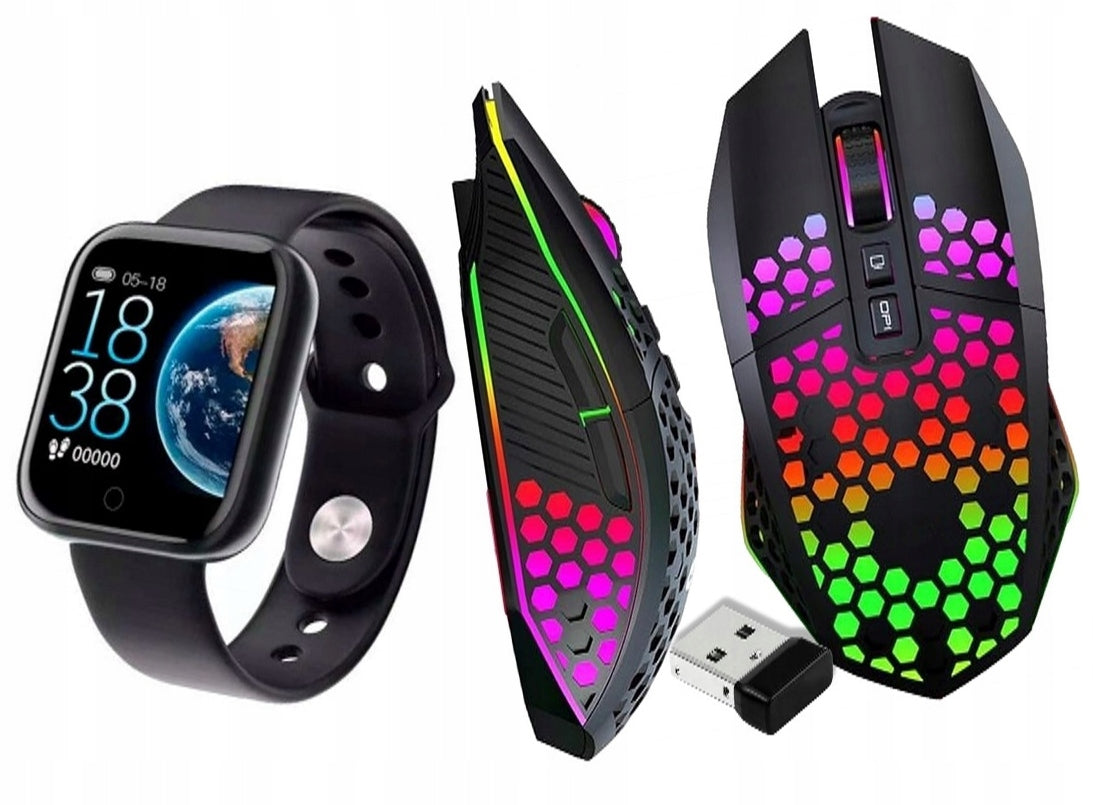 HEXAGEN GAMING MOUSE + SMARTWATCH 2in1 - GAMING SET