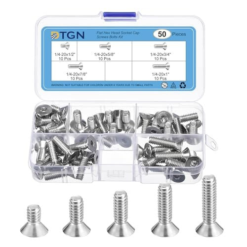 HEXAGON HEAD SCREWS STEEL 1/4 20 SET OF 50 PCS metal steel Brand no brand