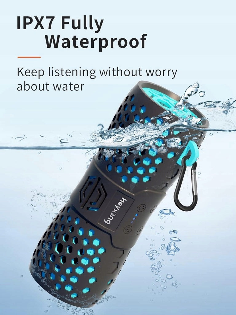 HEYSONG IPX7 Portable Bluetooth Speaker Black-Blue HIT! Packaging status original
