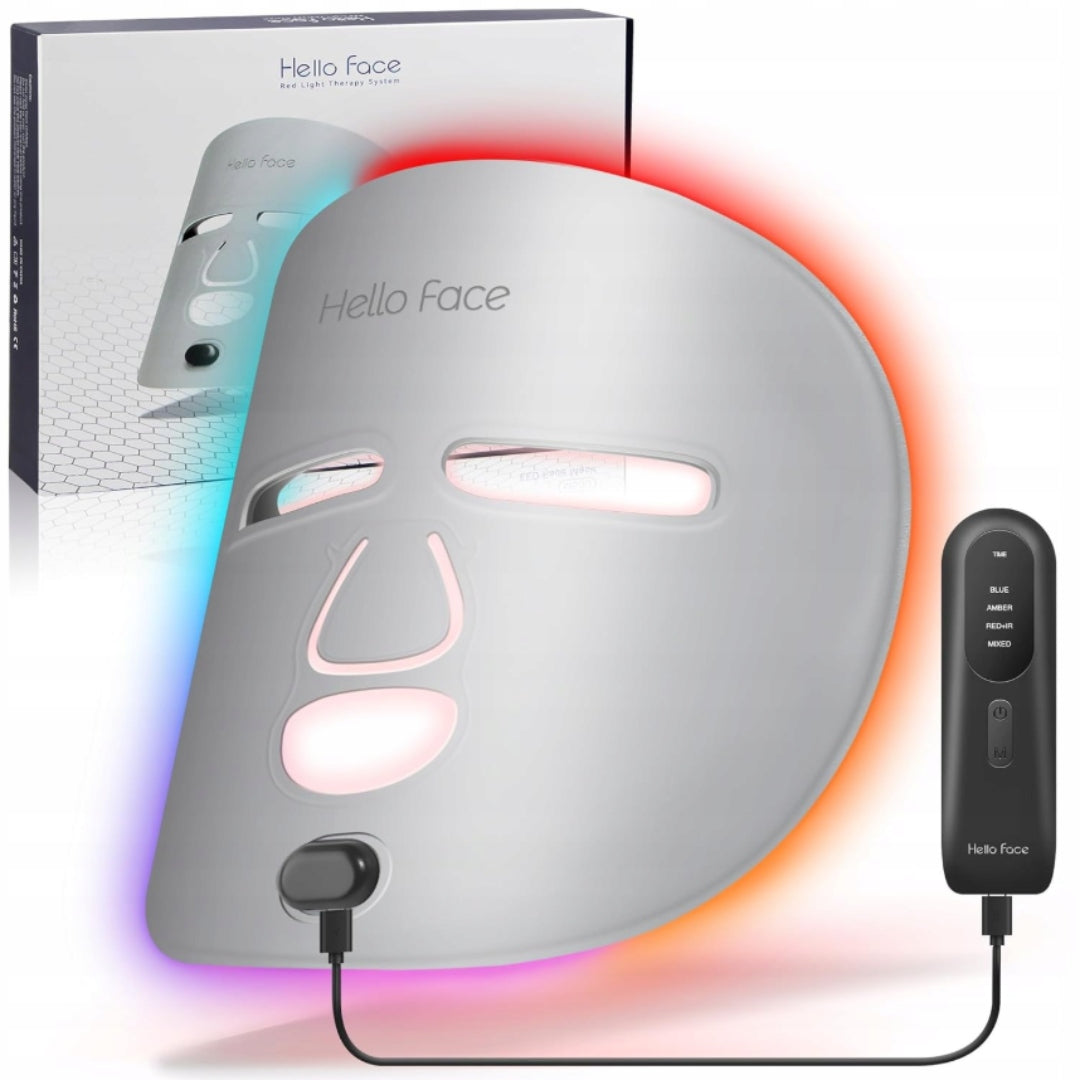 HF Bezdrôtová LED Maska 4v1 na Tvár Infračervená Fotónová Svetelná Terapia
