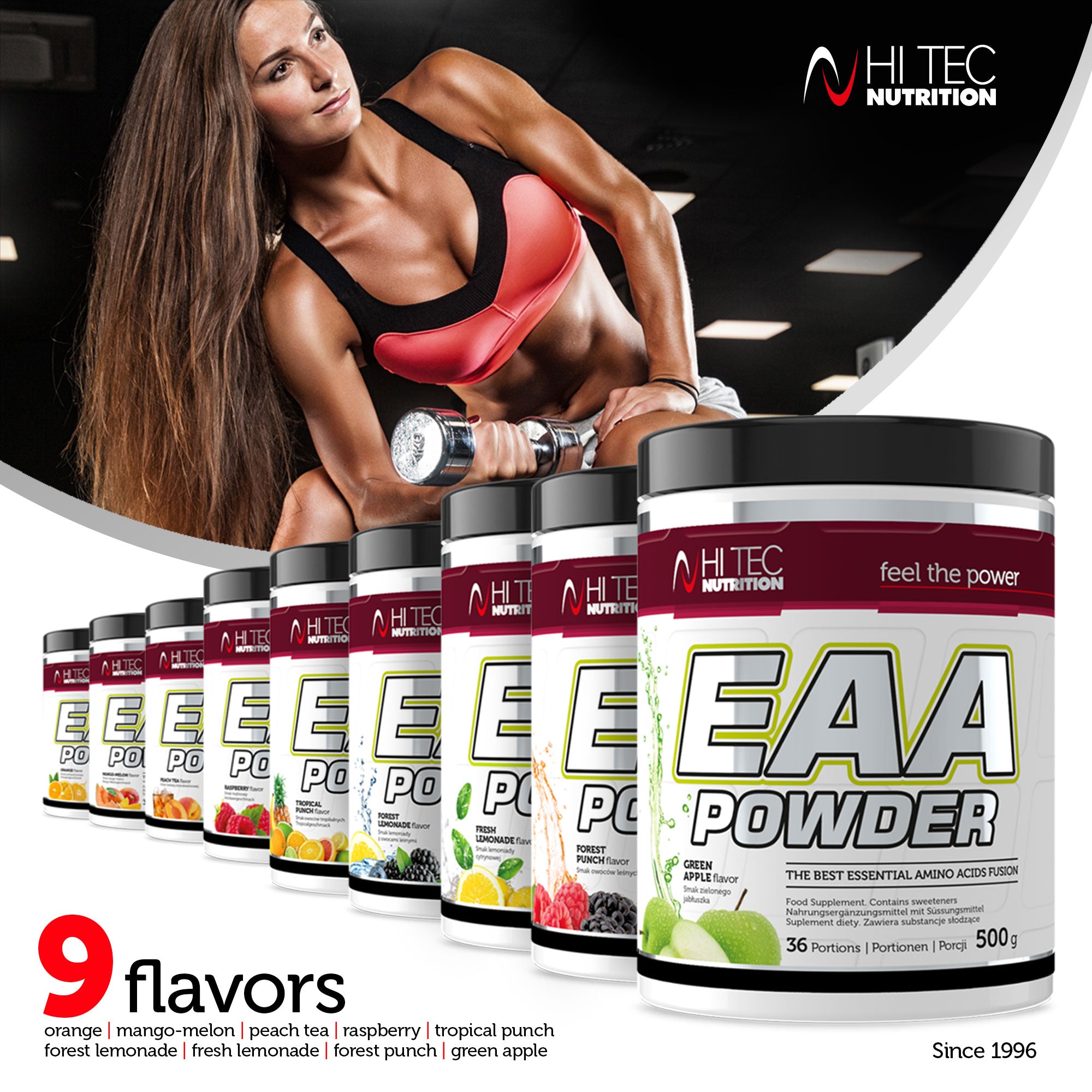 HI TEC EAA Powder- 500g AMINO ESSENTIAL AMINO ACIDS Brand HiTec Nutrition