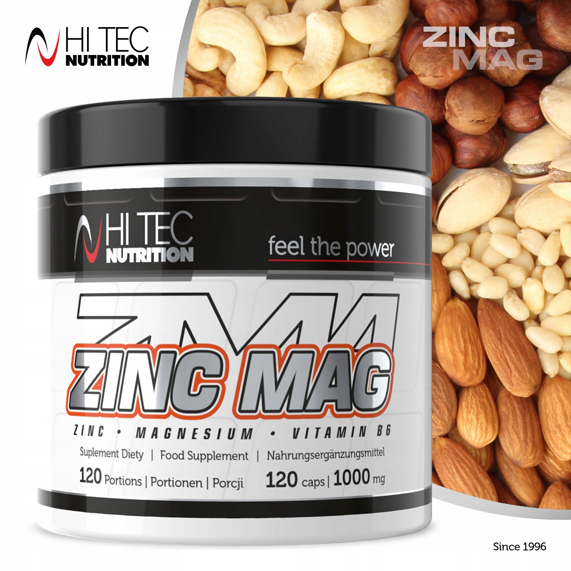 HI TEC ZincMag 120k ZINC MAGNESIUM TESTOSTERONE ZMA Flavor natural