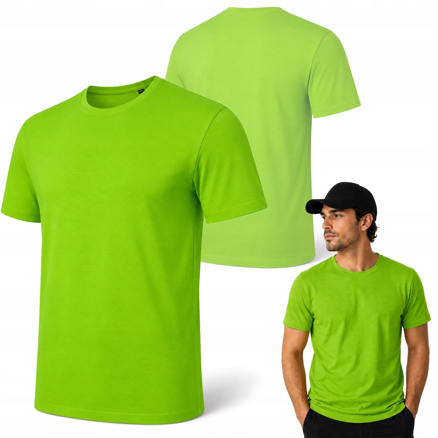 HI-VIS WORK T-SHIRT WARNING POLY COTTON MEN'S reflective