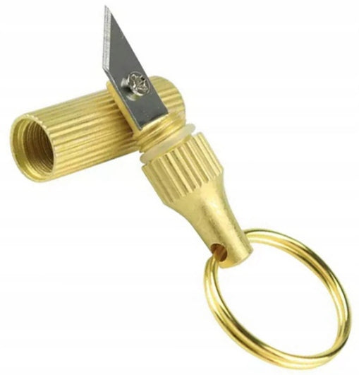 HIDDEN KNIFE MINI KEYCHAIN KNIFE FOR OPENING PACKS OF SURVIVAL CARDBOARD ENVELOPES Manufacturer code nóż brelok do kartonów
