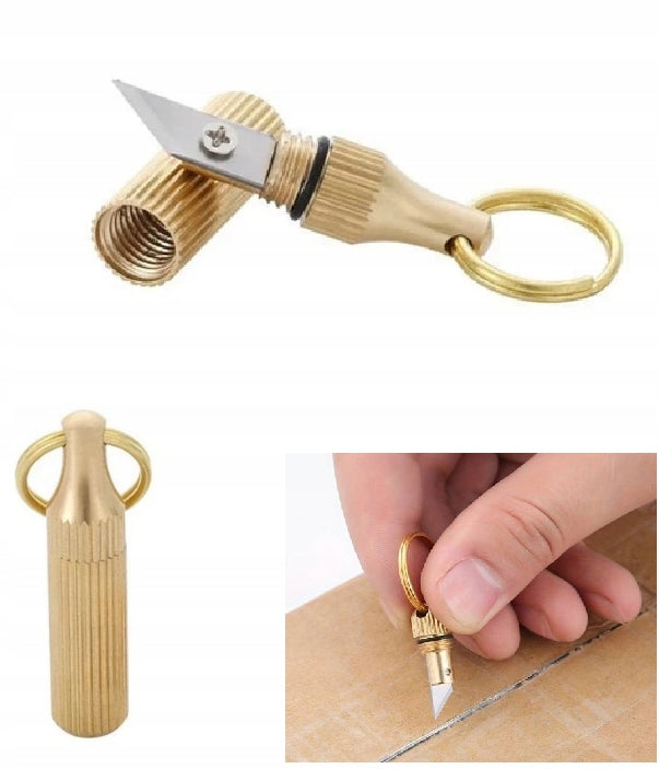 HIDDEN KNIFE MINI KEYCHAIN KNIFE FOR OPENING PACKS OF SURVIVAL CARDBOARD ENVELOPES