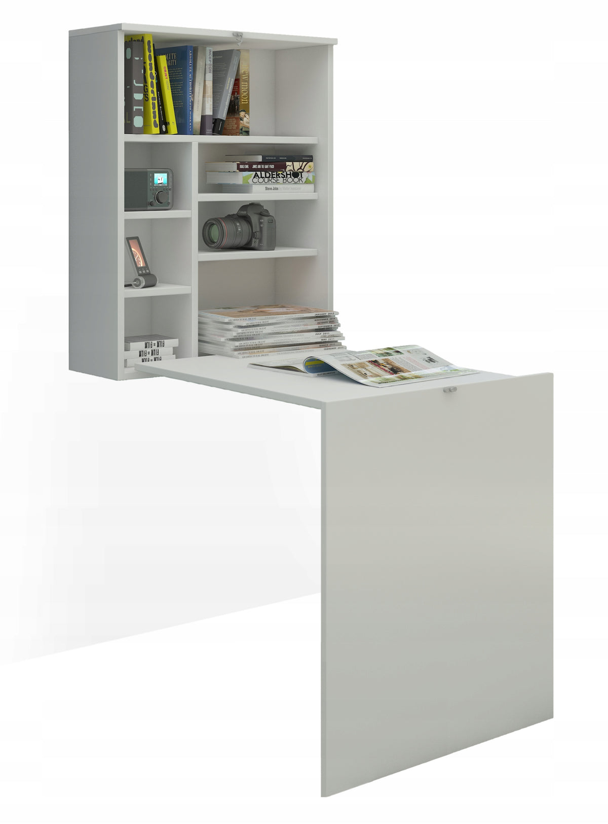 HIDE Folding Desk Wall Hanging White Mat Small Spaces