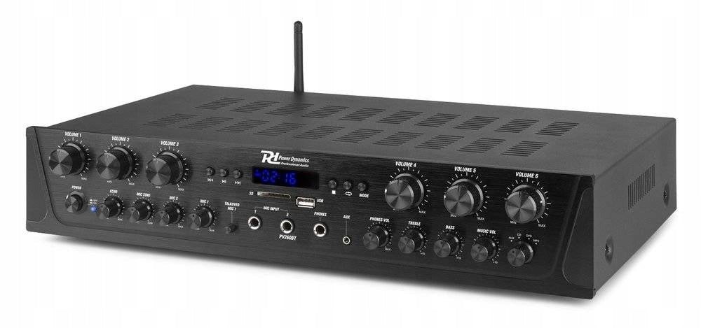 HIFI 6-Zone Amplifier 600W BT USB SD FM PILOT Brand Power Dynamics