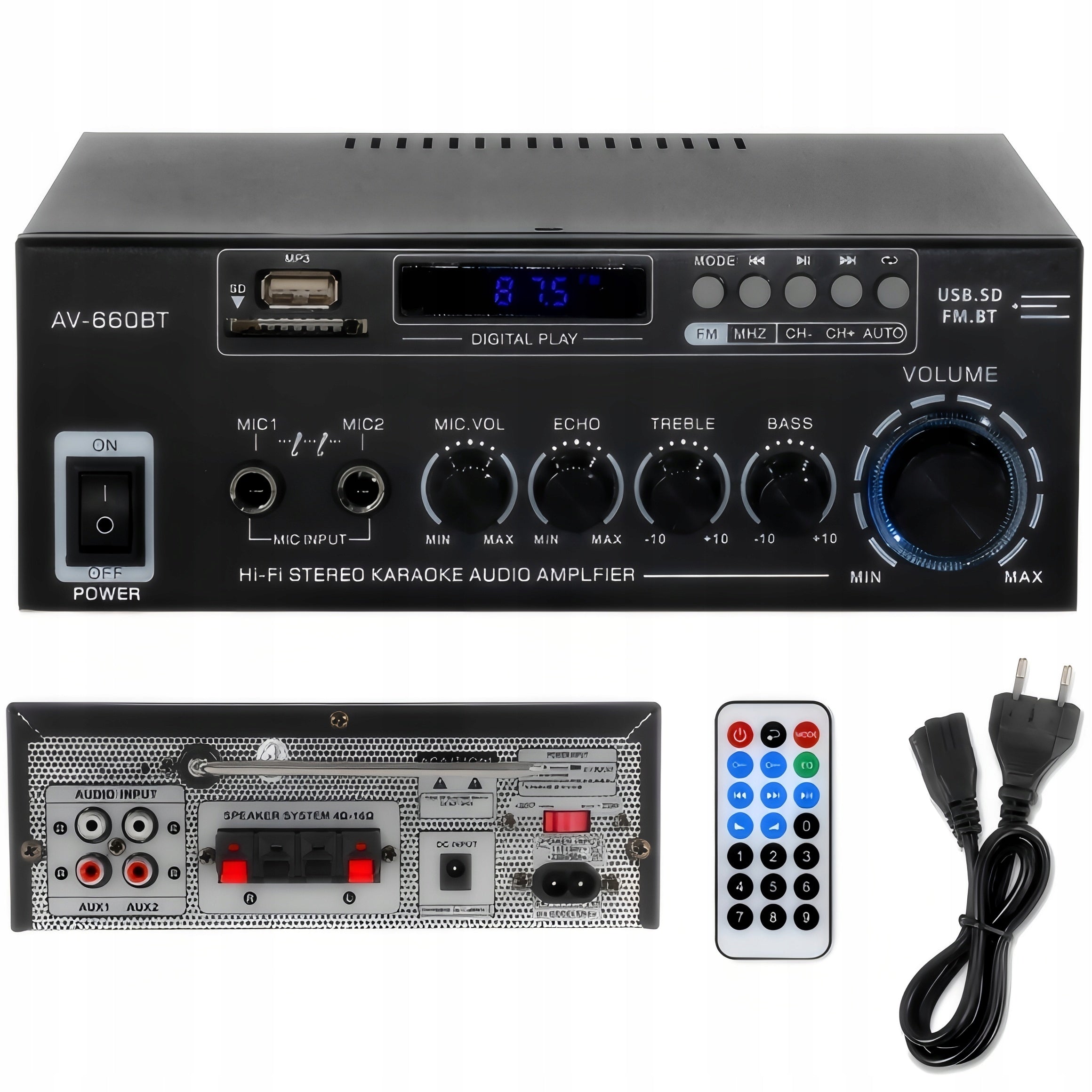 HIFI STEREO AMPLIFIER 3000W BLUETOOTH 5.0 MINI AUDIO PLAYER