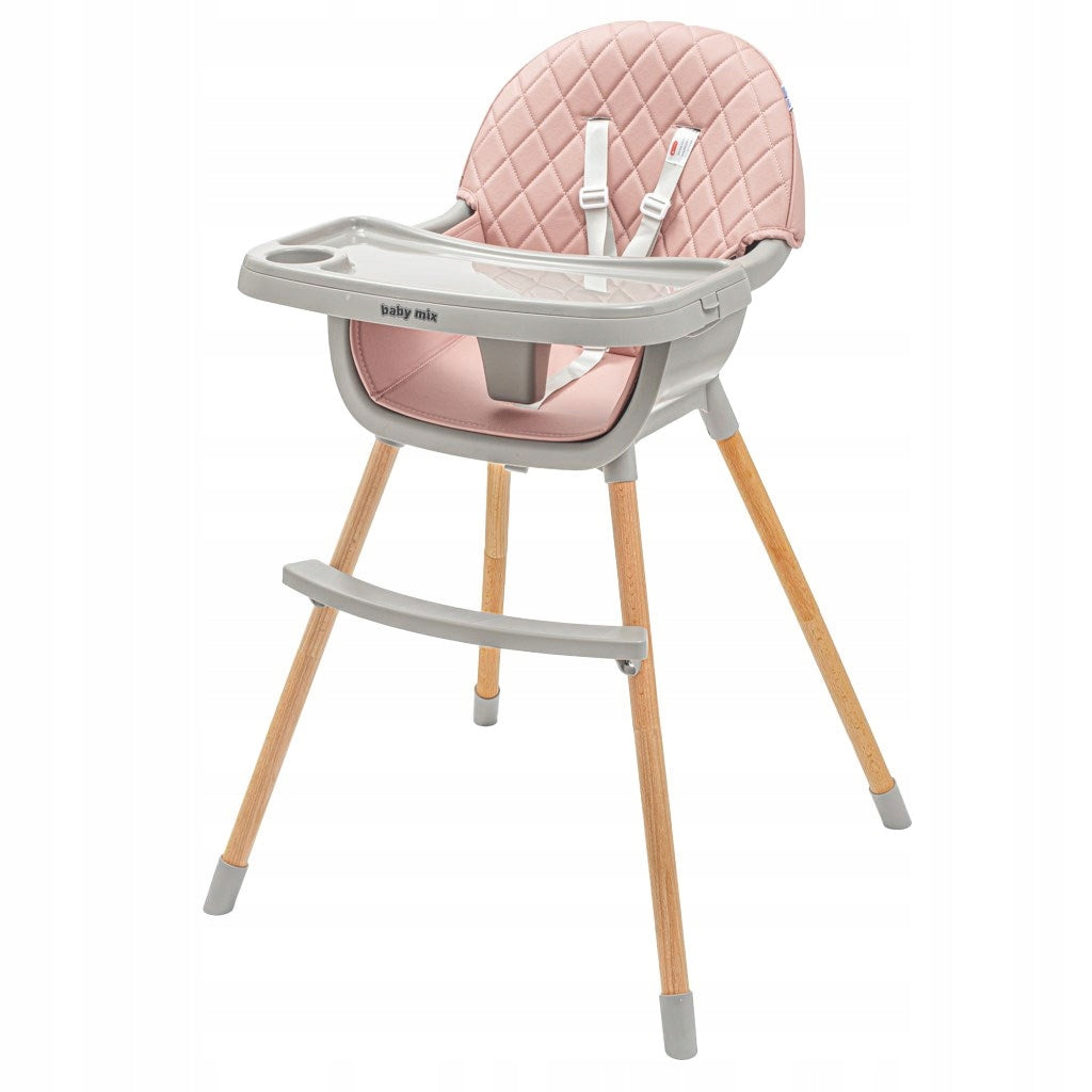 HIGH CHAIR BABY MIX FREJA WOODEN DUSTY PINK Packaging status original