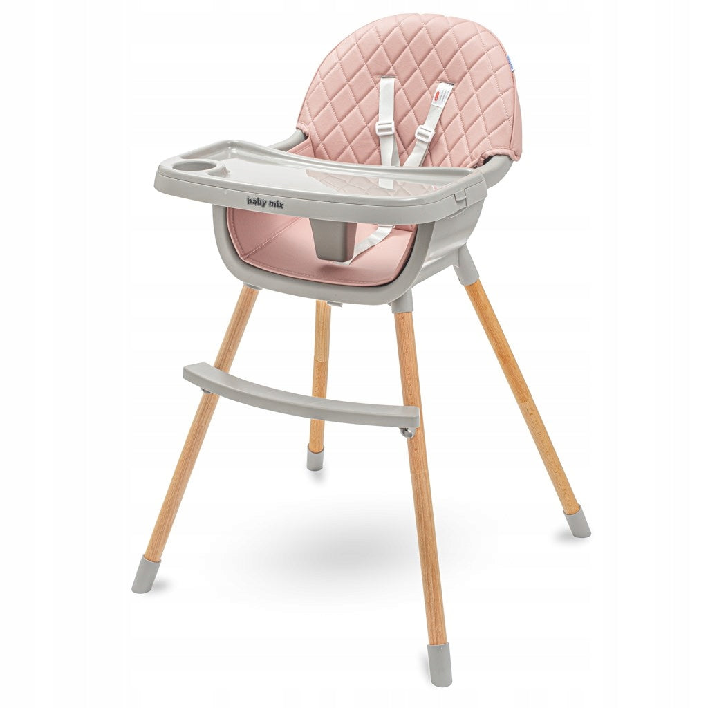 HIGH CHAIR BABY MIX FREJA WOODEN DUSTY PINK