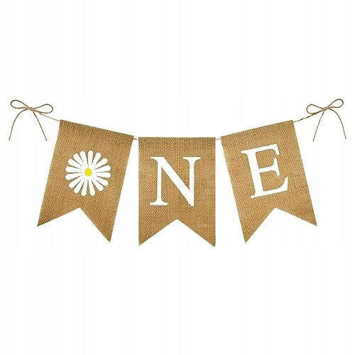HIGH CHAIR BANNER ONE ET CHRYSANTHEMUM PATTERN BIRTHDAY FLAGS