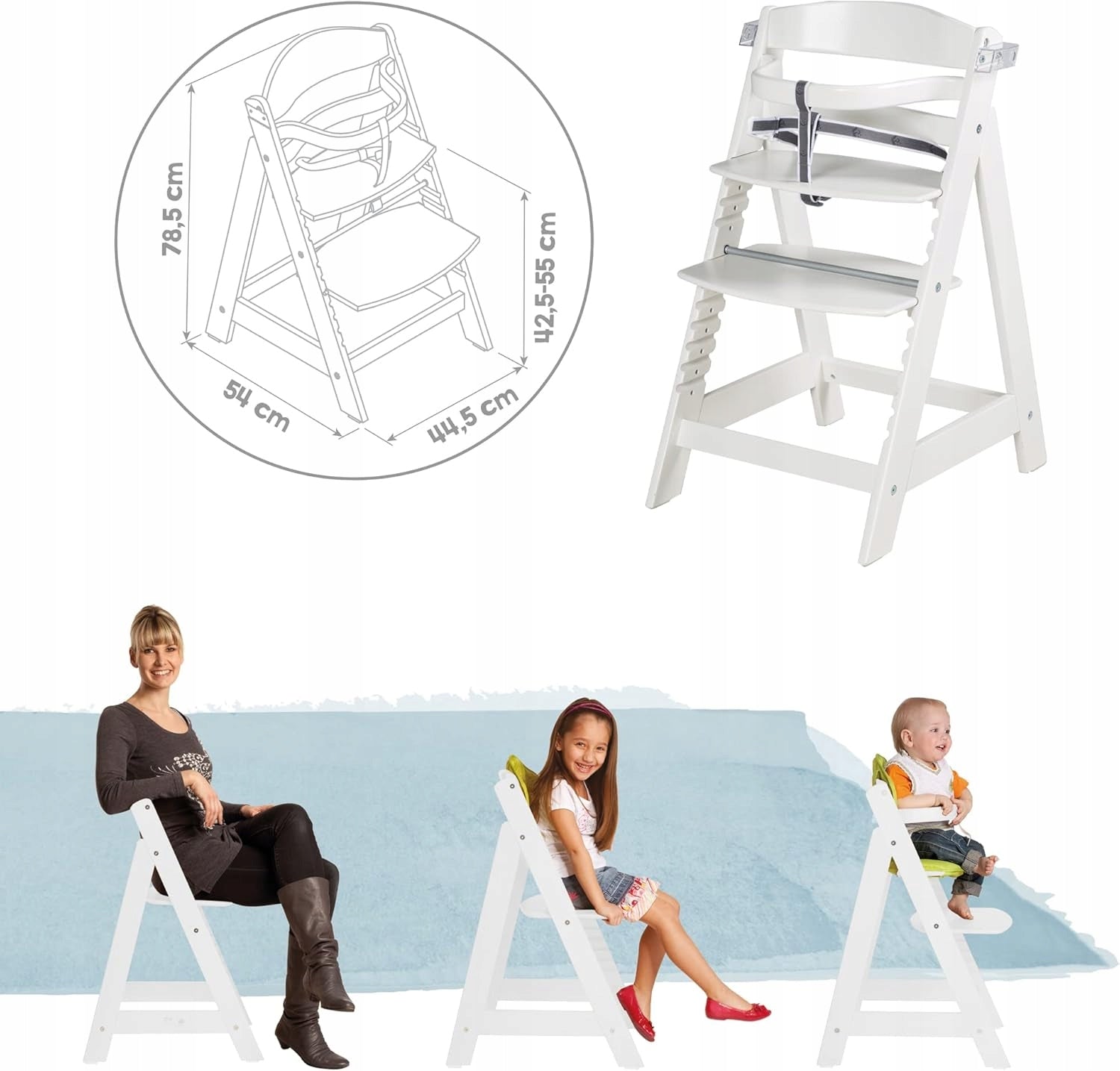 HIGH CHAIR FOR CHILDREN ROBA 7569W 80x44.5x54 CM WHITE Manufacturer code 7569W
