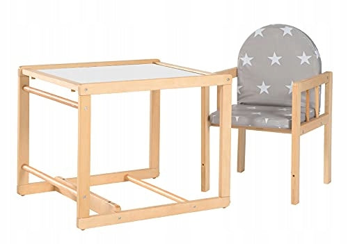 HIGH CHAIR MULTIFUNCTIONAL WOODEN STATION WAGON TYPE CHAIR + TABLE Brand Roba