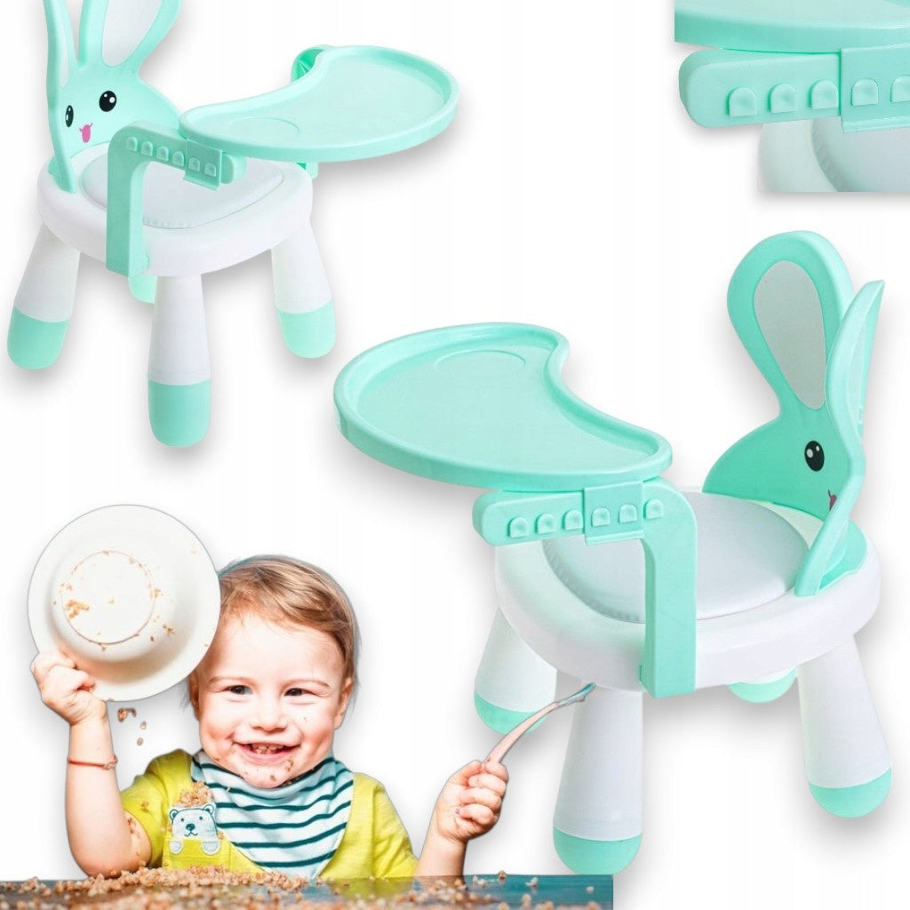 HIGH CHAIR TABLE FOR FEEDING AND PLAYING FOR CHILDREN MINT RABBIT Manufacturer code RTDR246