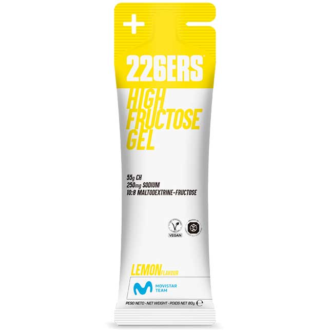 HIGH FRUCTOSE GEL 226ers high energy lemon gel 55g carbon Lemon