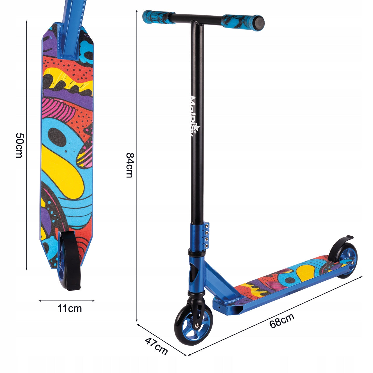 HIGH-PERFORMANCE SCOOTER T-BAR FOR STREET TRICKS HEIGHT 84CM DURABLE ABEC-9 Packaging status original