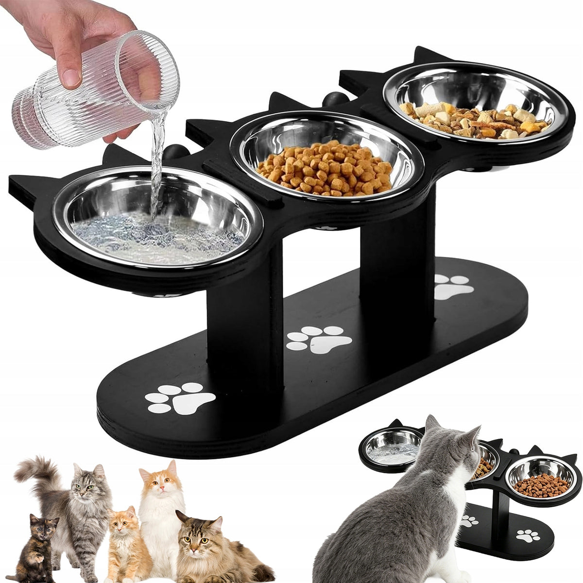 HIGH QUALITY PET FEEDER WITH STAINLESS STEEL BOWLS