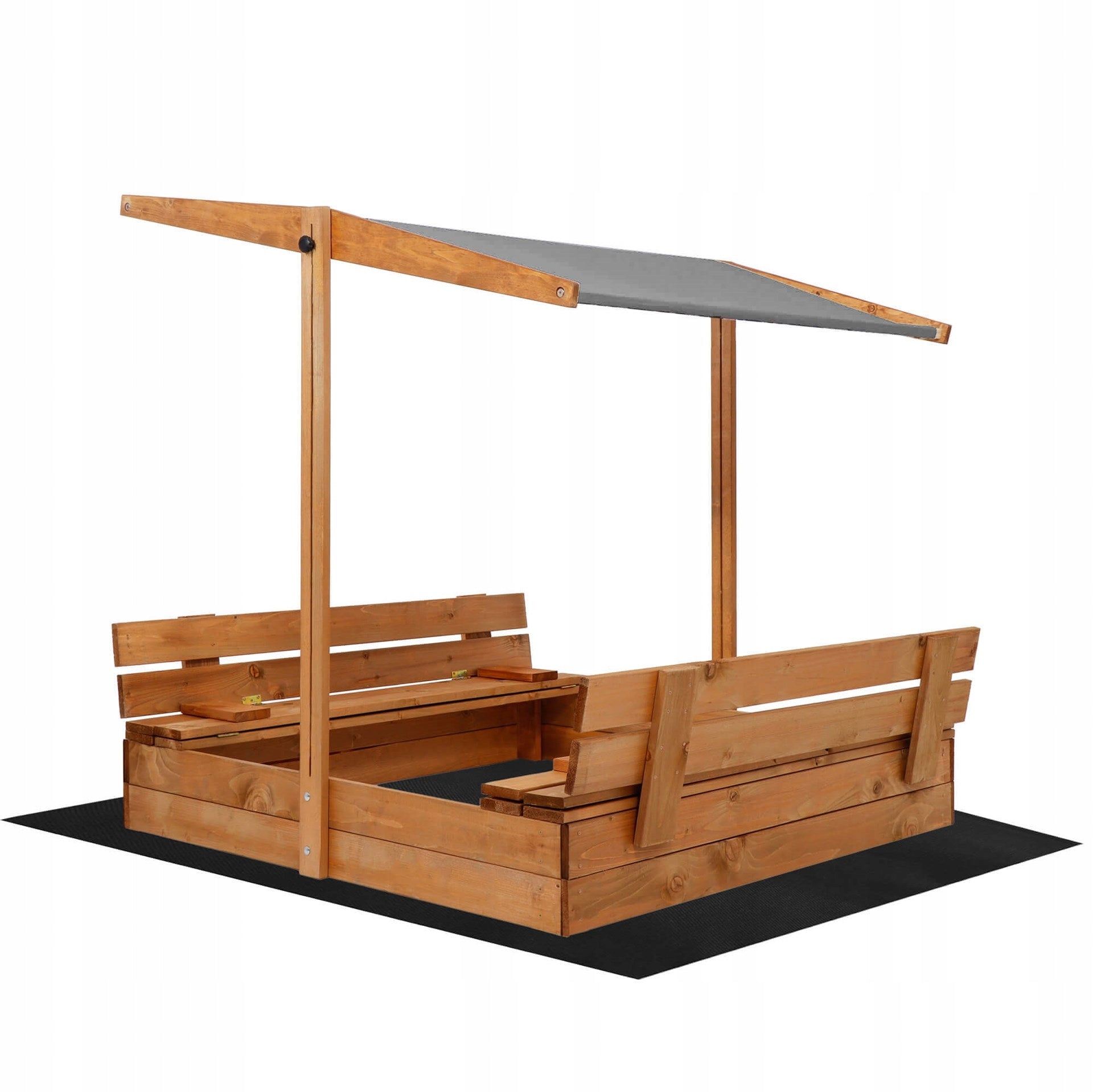 HIGH QUALITY WOODEN SANDBOX WITH VISOR Closing Impregnated Brand Springos