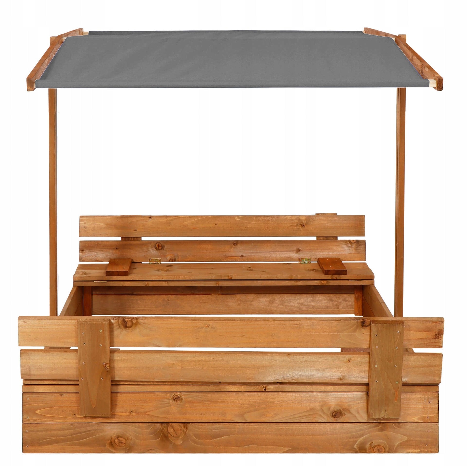 HIGH QUALITY WOODEN SANDBOX WITH VISOR Closing Impregnated Color beige