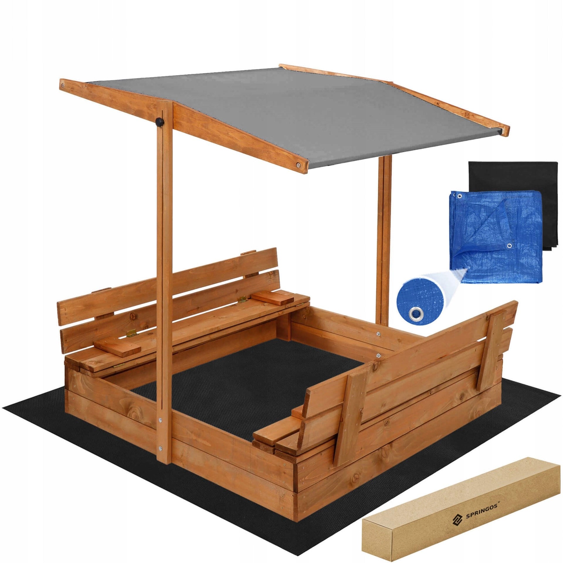 HIGH QUALITY WOODEN SANDBOX WITH VISOR Closing Impregnated EAN (GTIN) 5907719498539