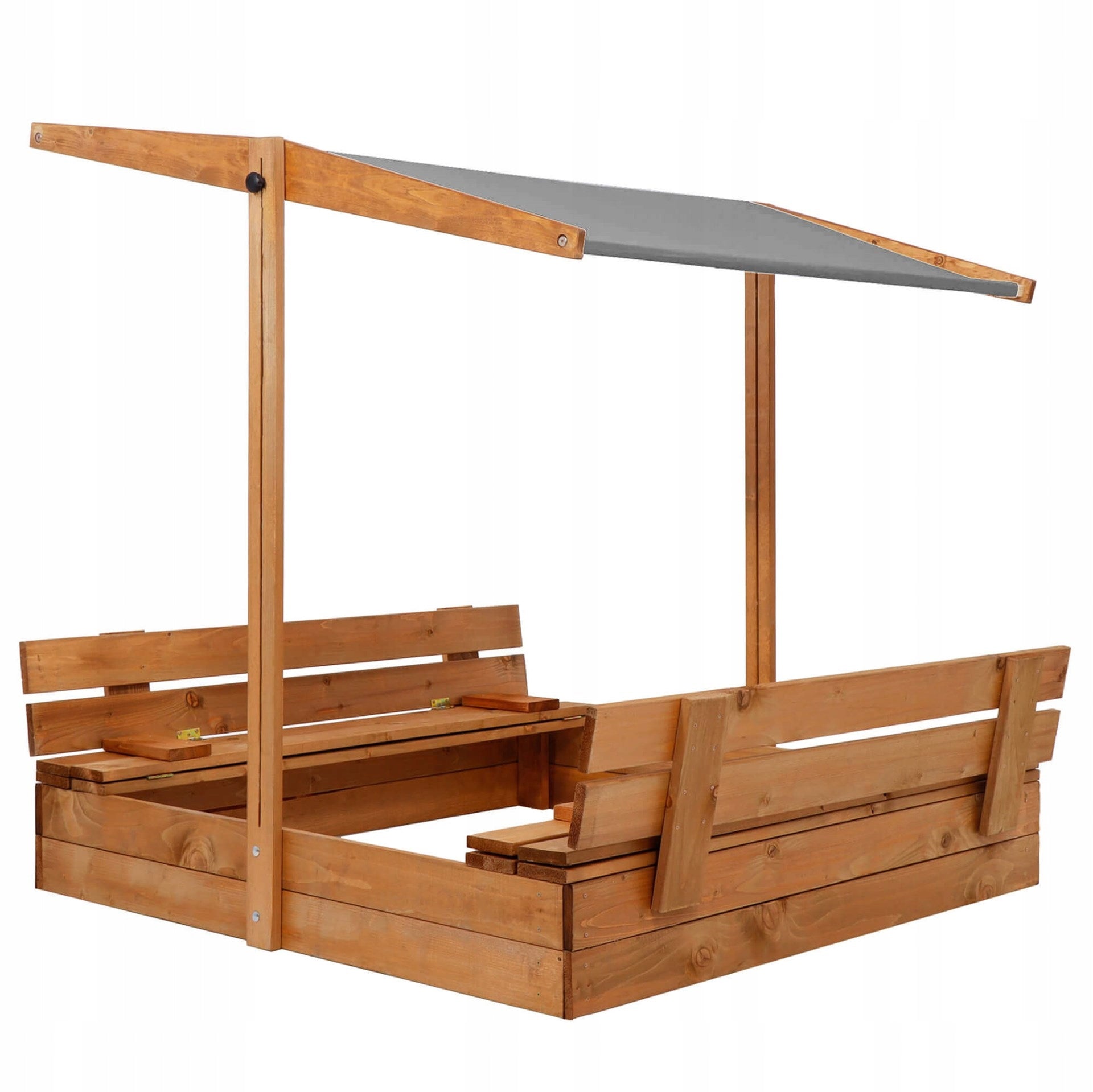 HIGH QUALITY WOODEN SANDBOX WITH VISOR Closing Impregnated Kid's age 3＋ years