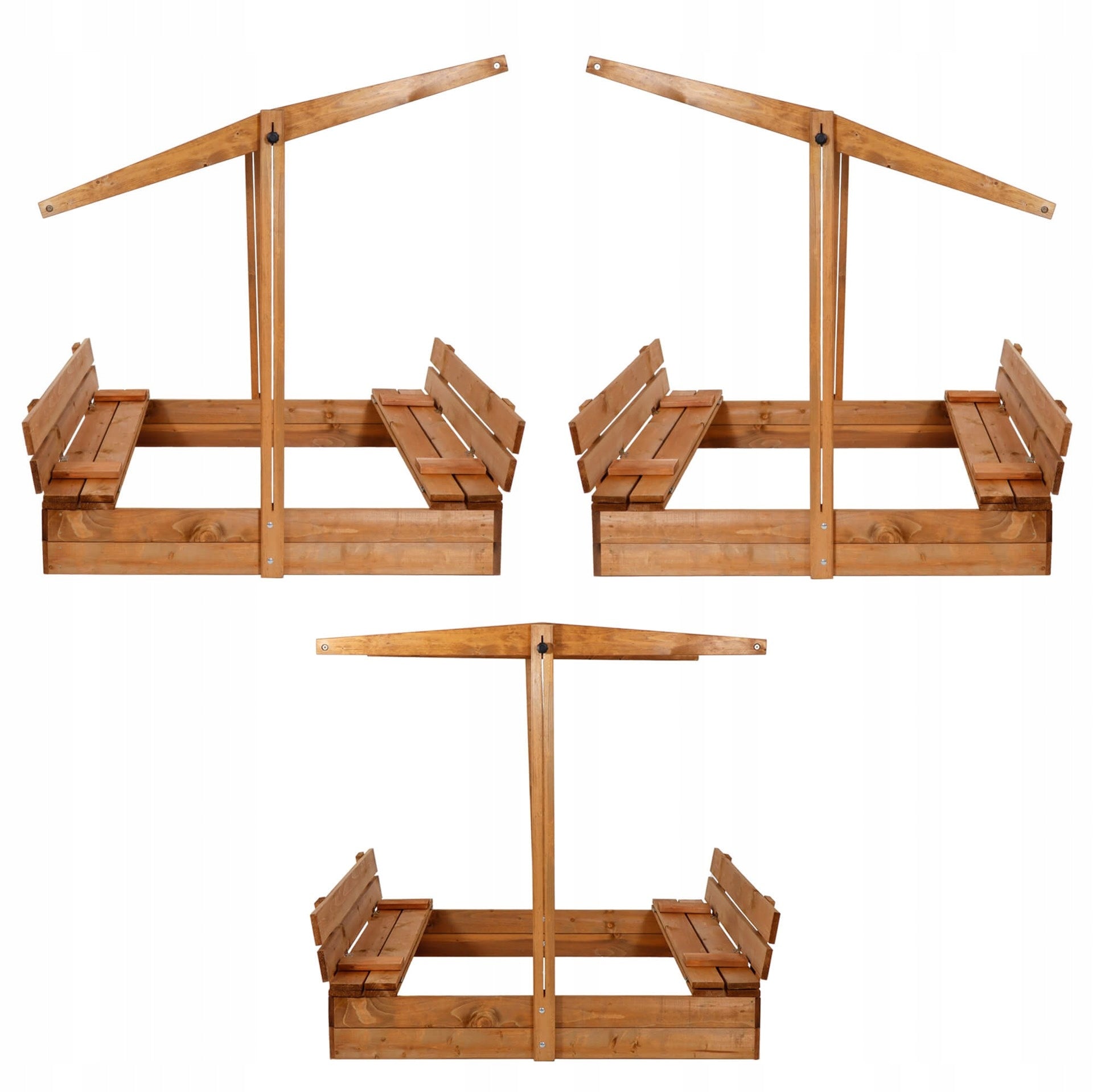 HIGH QUALITY WOODEN SANDBOX WITH VISOR Closing Impregnated Kind wooden