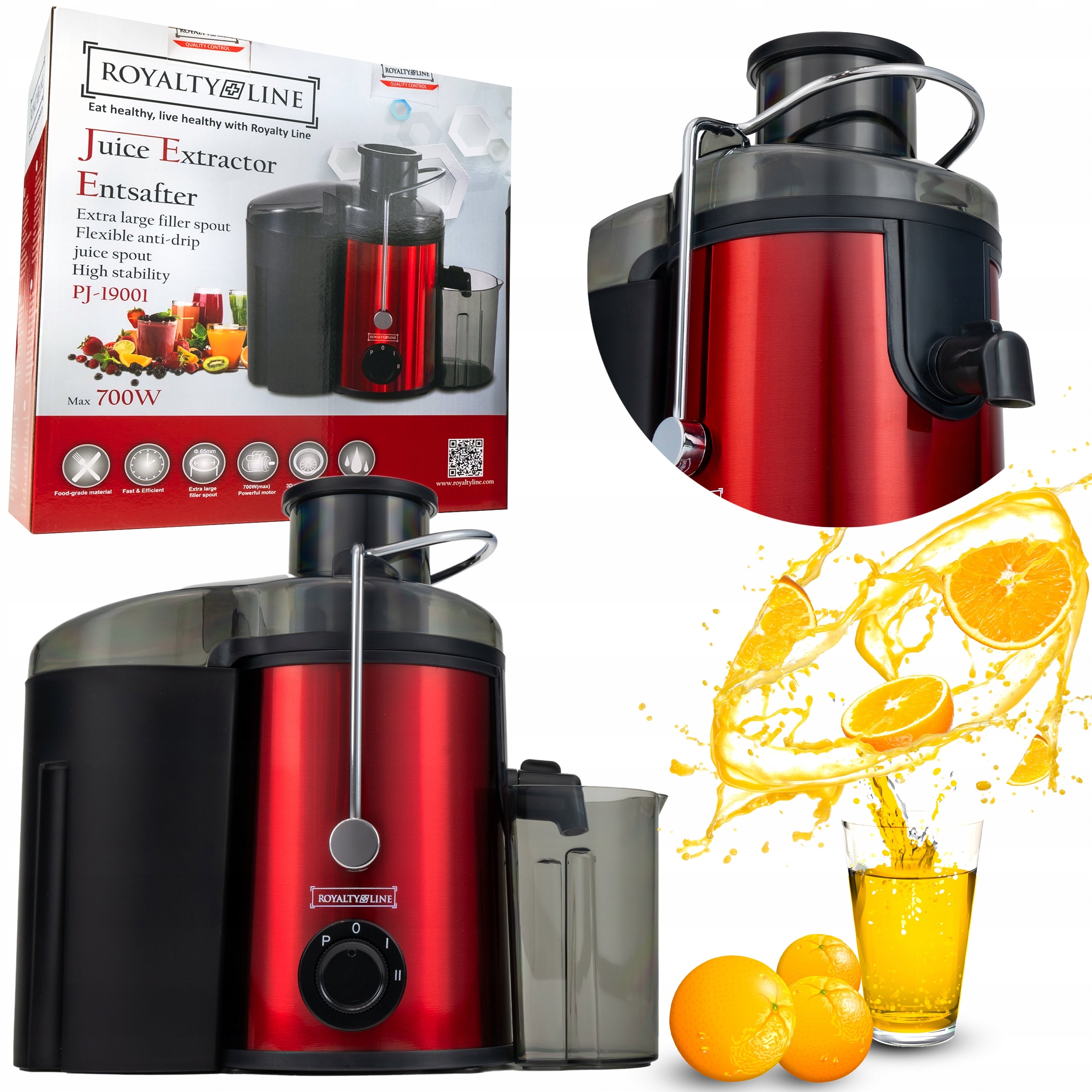 HIGH SPEED JUICER FRUIT JUICER JUICE VEGETABLE LARGE HOLE STRONG Packaging status original