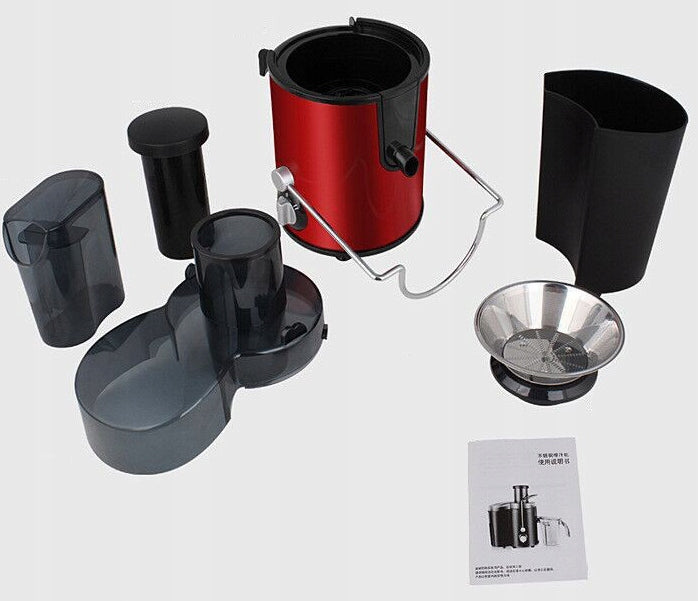HIGH SPEED JUICER KERCH FRUIT VEGETABLE HOLE 70MM Red Functions juice centrifugation smooth start