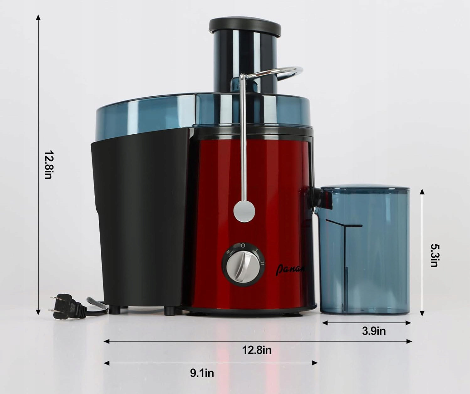 HIGH SPEED JUICER KERCH FRUIT VEGETABLE HOLE 70MM Red Included equipment filter juice container lid