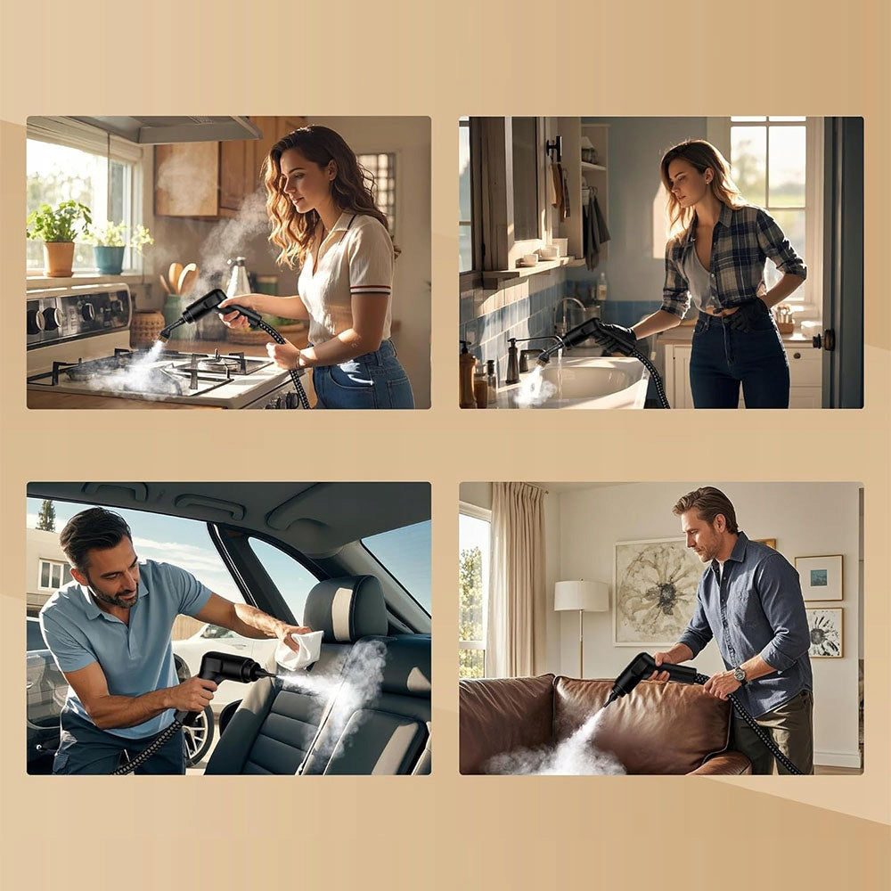 HIGH TEMPERATURE STEAM CLEANER SUITABLE FOR KITCHENS AND BATHROOMS Maximum steam pressure 3 bar